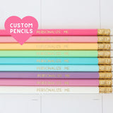 Set of 9 Personalized Pastel Pencils set