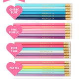 Set of 6 Personalized Gold Foil Stamped Pencils