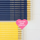 Custom Foil Stamped Graduation Pencils - Set of 12