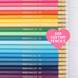 200 Bulk Personalized Pencils: Custom Gold Foil Stamped Pencils