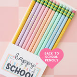 Set of 23 Personalized Back to School Pencils: Gold Foiled Stamped Pencils