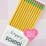 Set of 12 Personalized Gold Foil Pencils: Back to School Gift Set