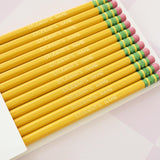 Set of 12 Personalized Gold Foil Pencils: Back to School Gift Set