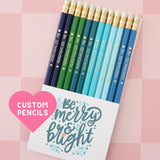 Foil Stamped Holiday Pencils: Personalized Christmas Stocking Stuffer