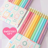 Set of 12 Custom Foil Stamped Pencils in Holiday Packaging