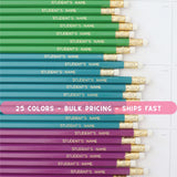 Personalized Gold Foil Stamped Pencils: Bulk Back to School Gift Set