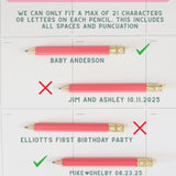 Personalized Golf Pencils: Custom Foil Stamped Wedding Favors